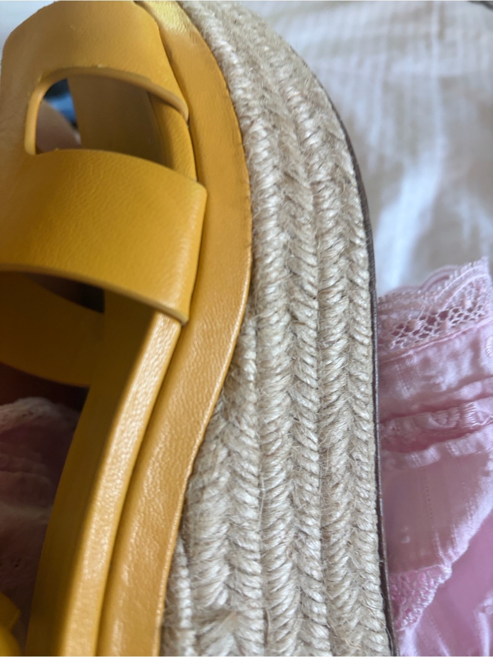 Hermes Women’s Yellow Platform Espadrille Sandal - Picture 6 of 8